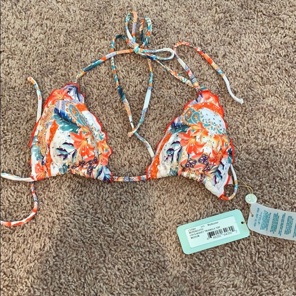 Luli Fama Floral Bikini Top